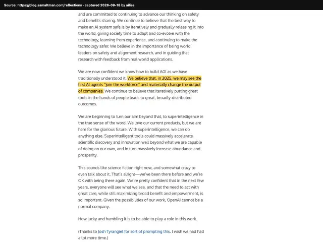 Screenshot of the original source: In 2025, the first AI agents will 'join the workforce' and materially change company output