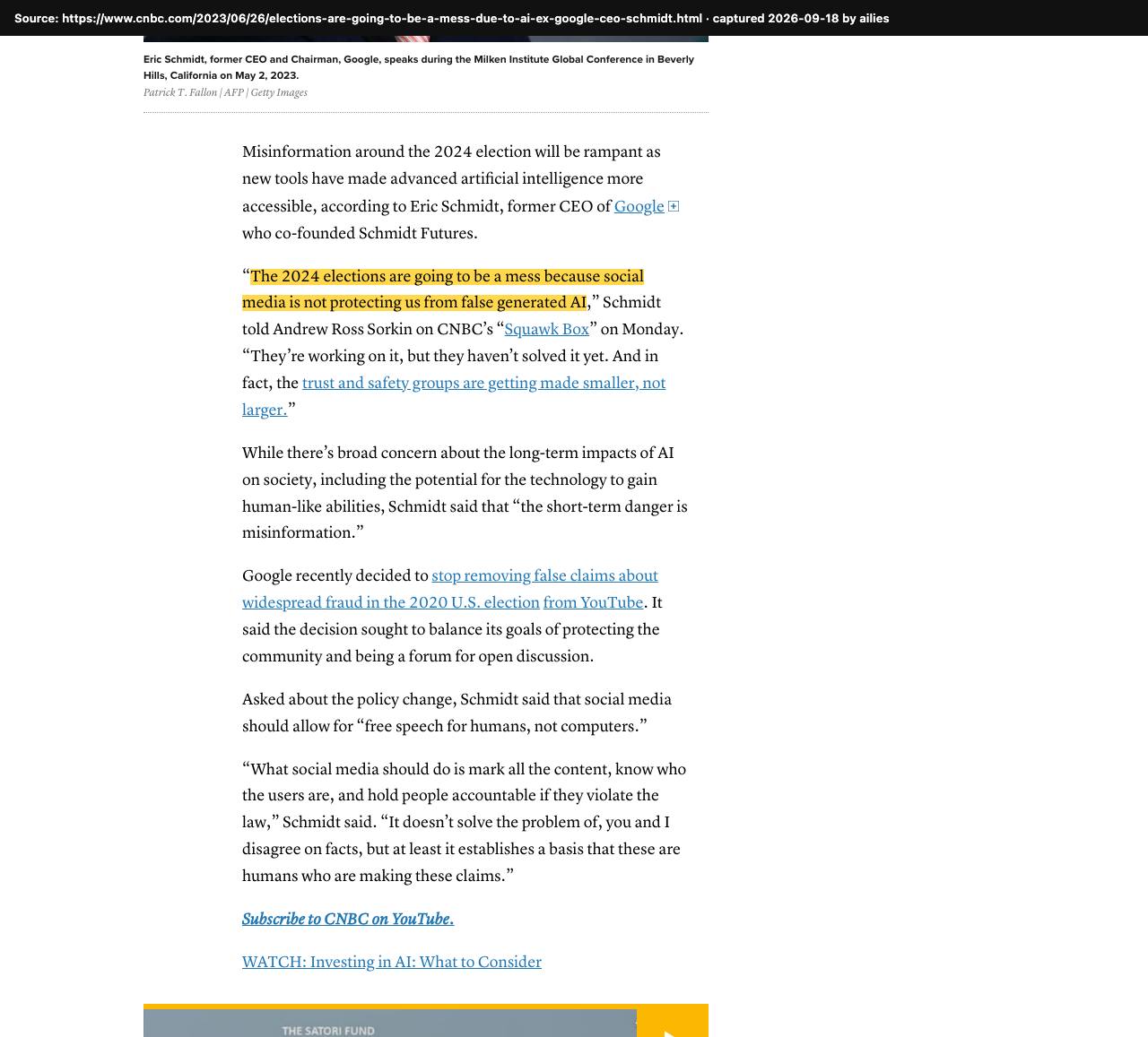 Screenshot of the original source: The 2024 elections will be a mess because of AI-generated falsehoods